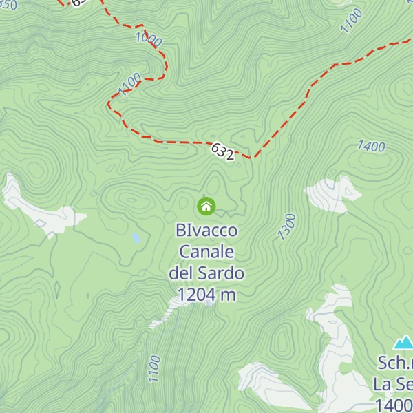 Map of BIvacco Canale del Sardo