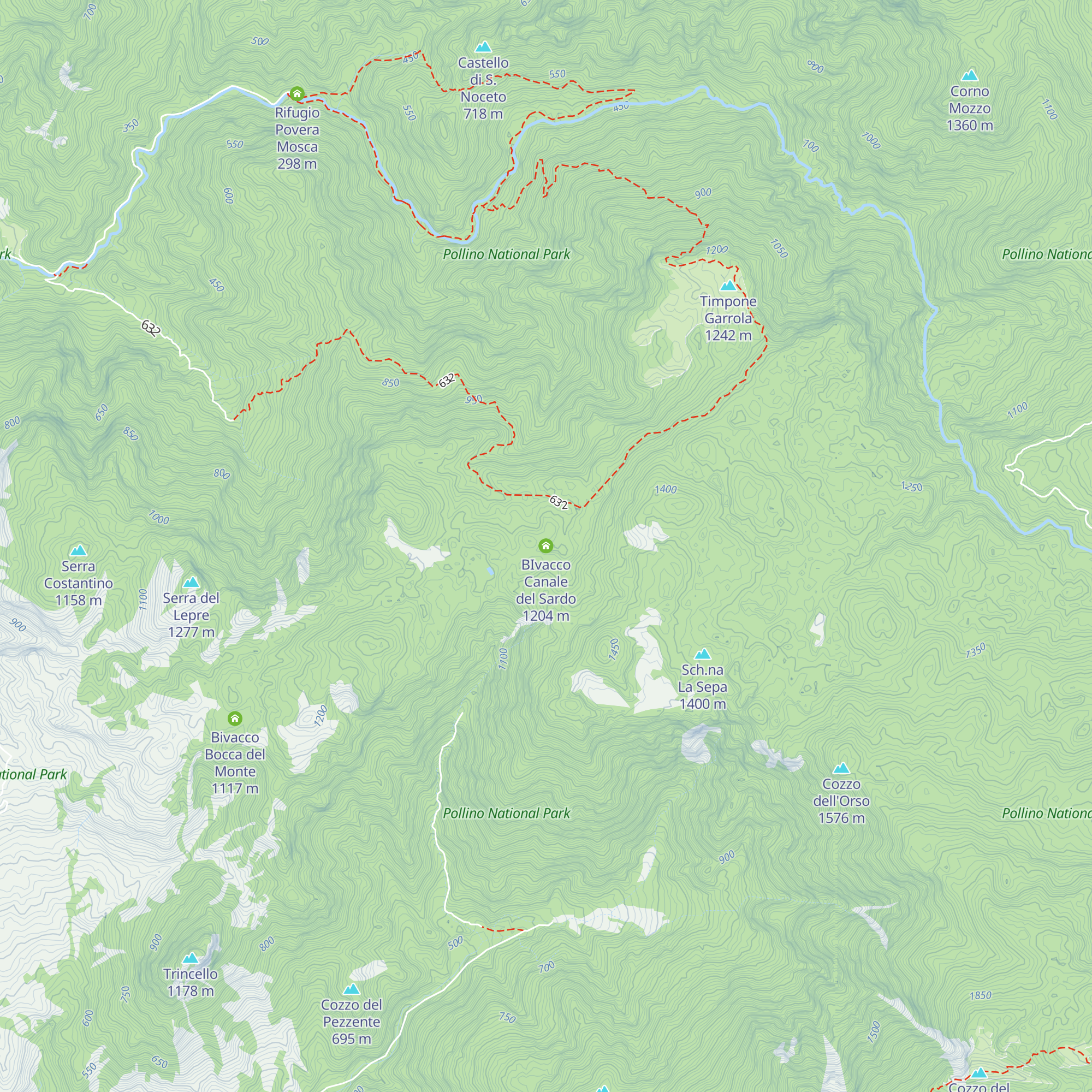 BIvacco Canale del Sardo map