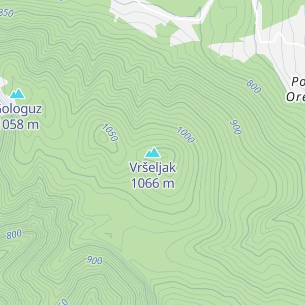 Map of Vršeljak