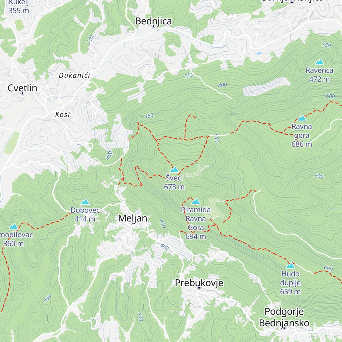 Planinarska kuća Pusti Duh map