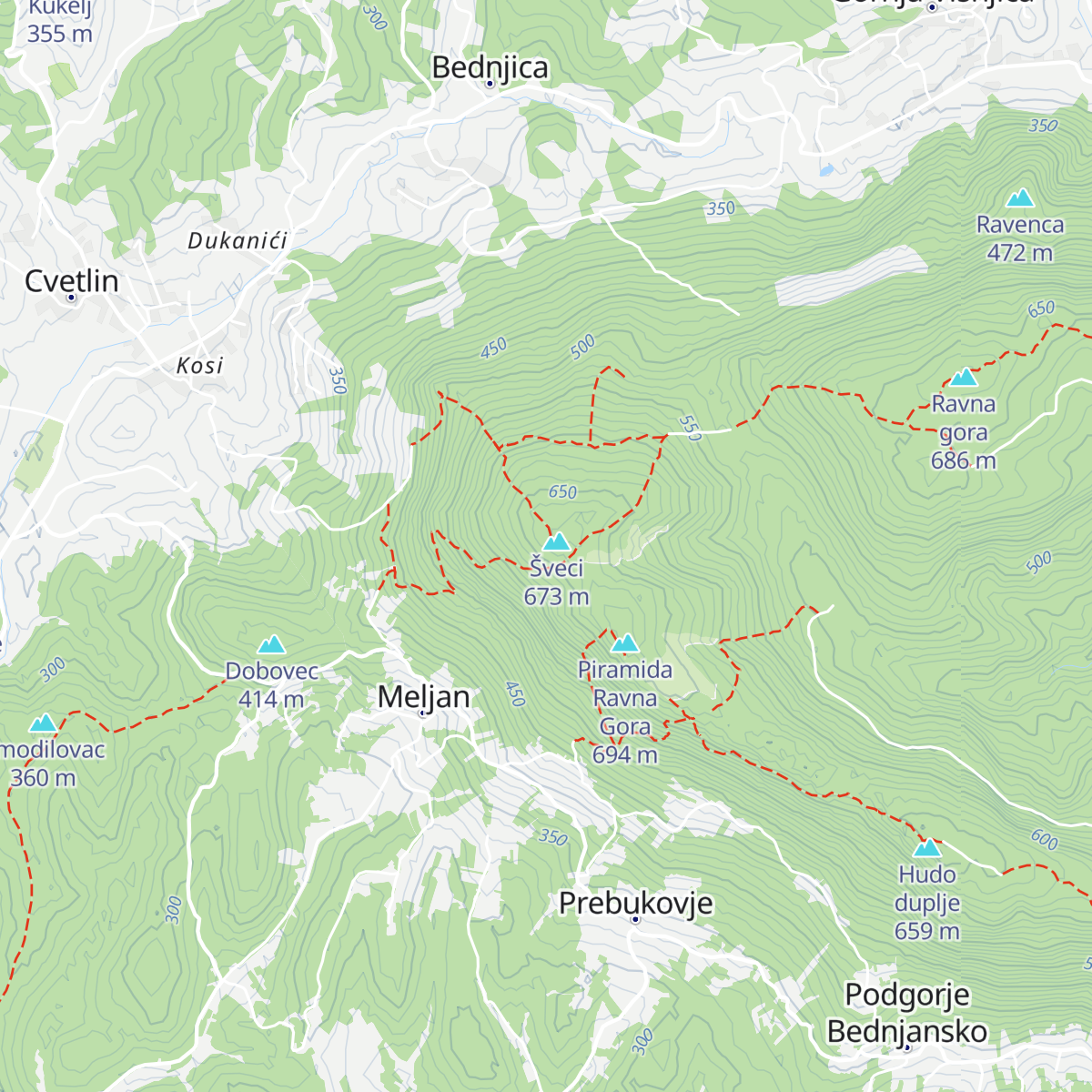 Planinarska kuća Pusti Duh map