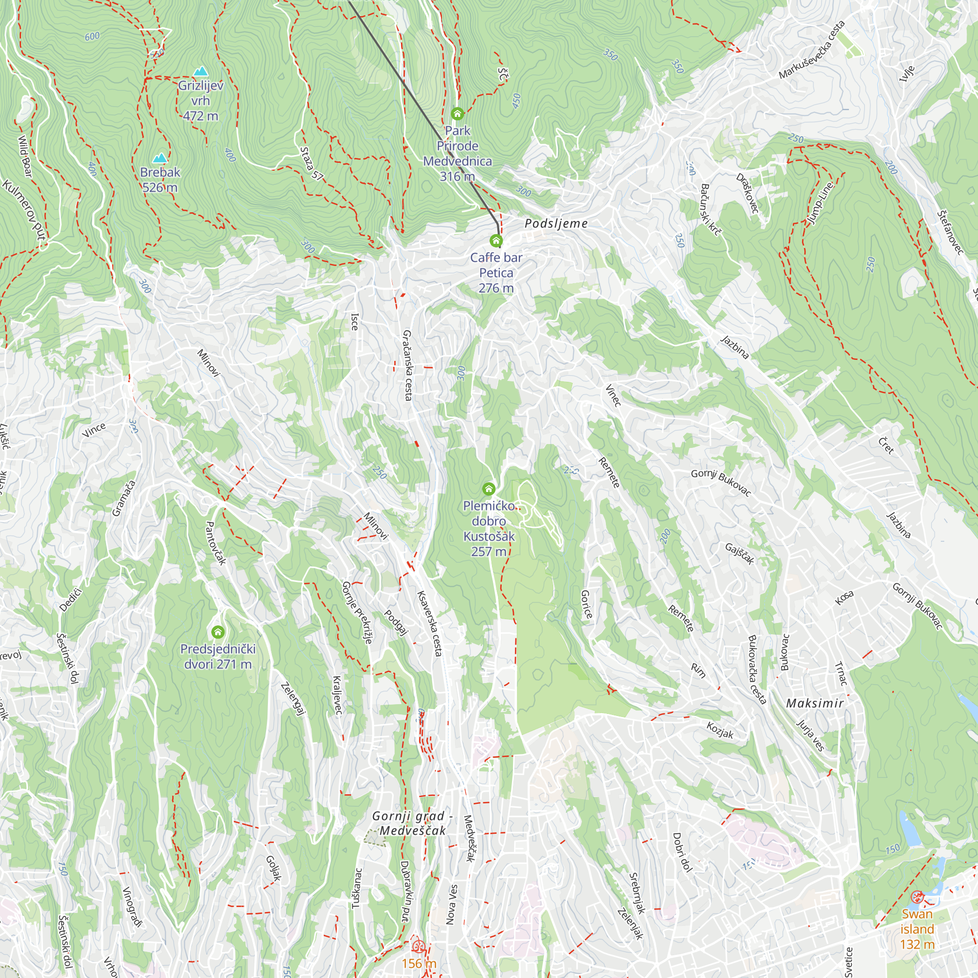 Plemićko dobro Kustošak map