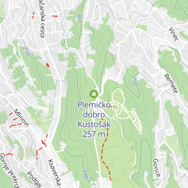 Map of Plemićko dobro Kustošak