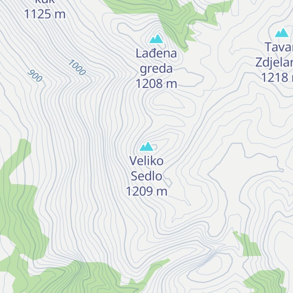 Map of Veliko Sedlo