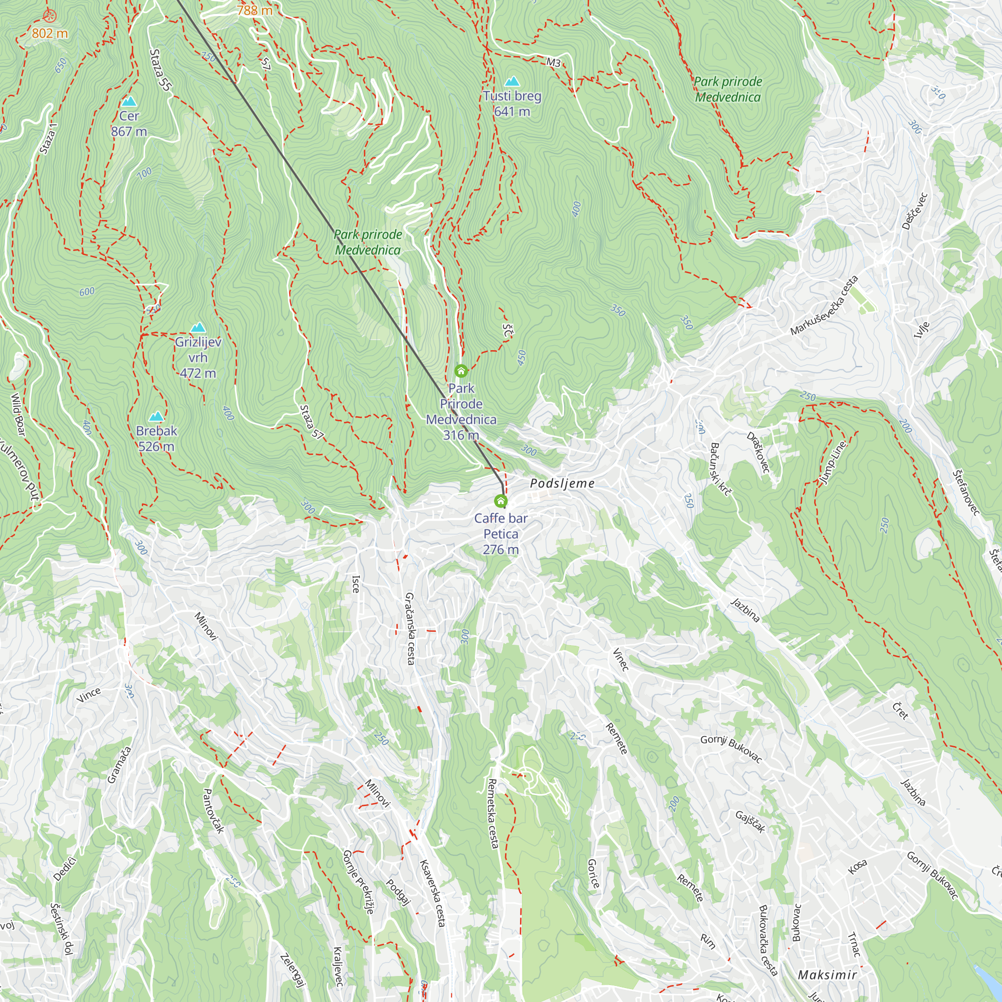 Caffe bar Petica map