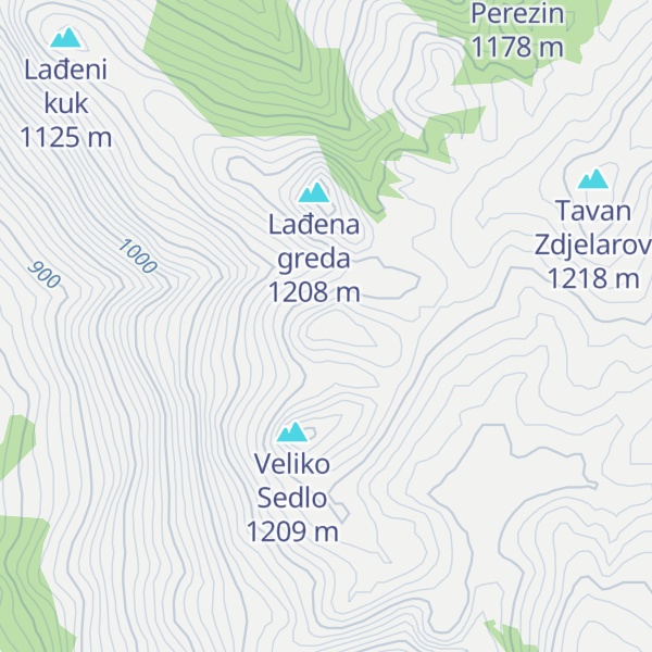 Map of Malo Sedlo