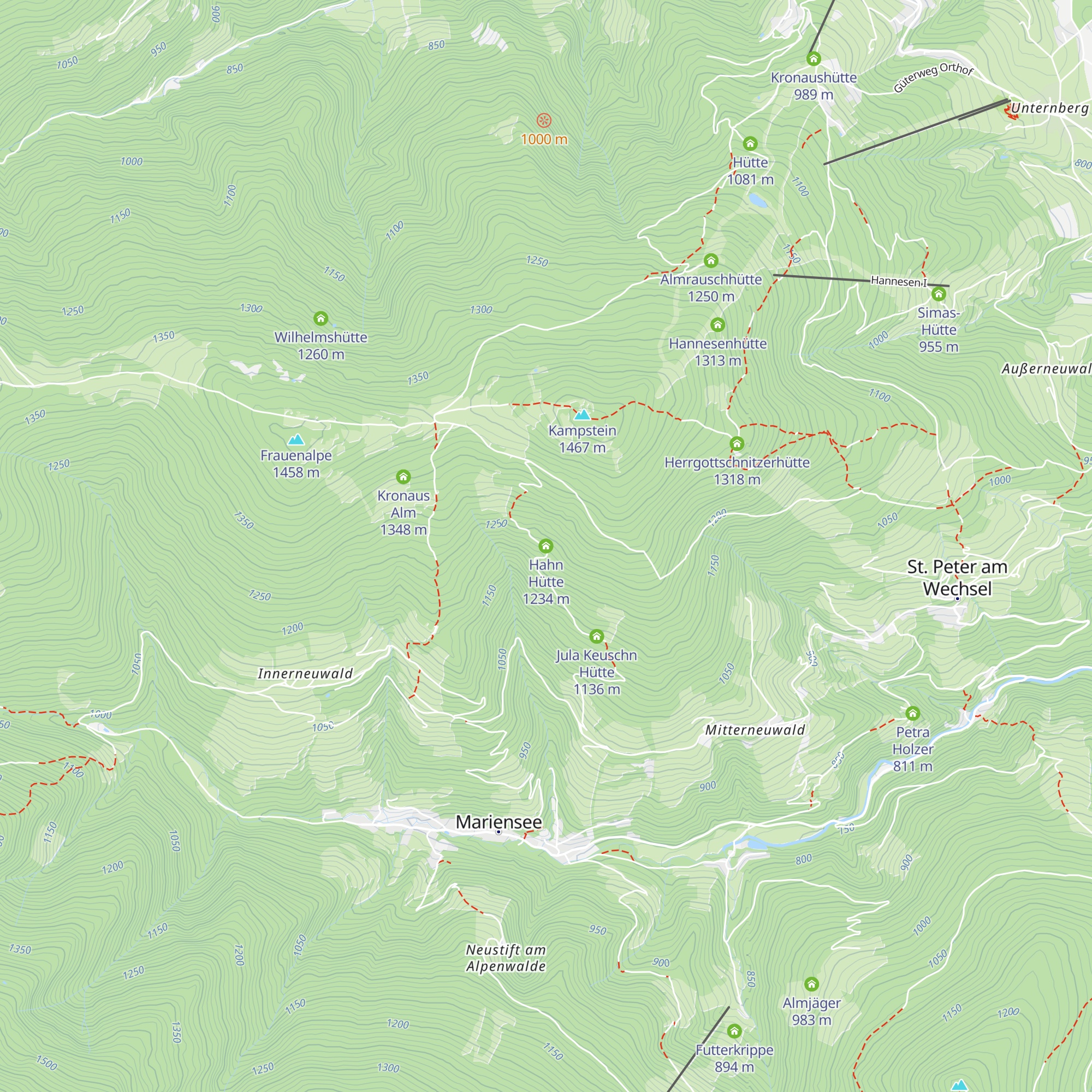 Hahn Hütte map