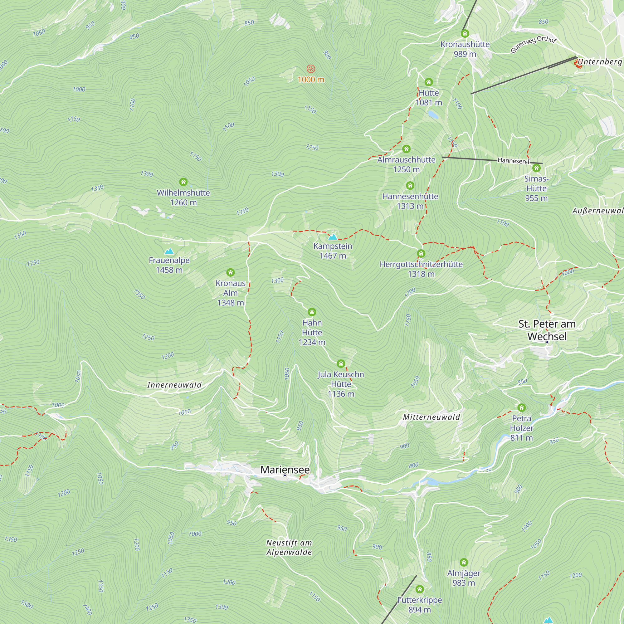 Hahn Hütte map