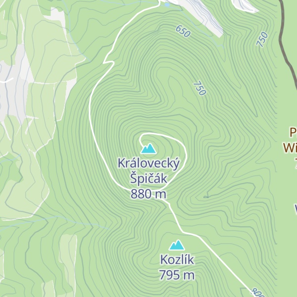 Map of Královecký Špičák