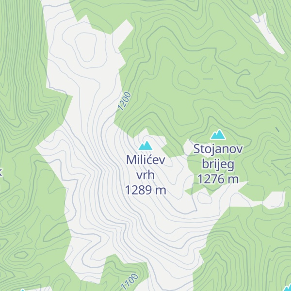 Map of Milićev vrh
