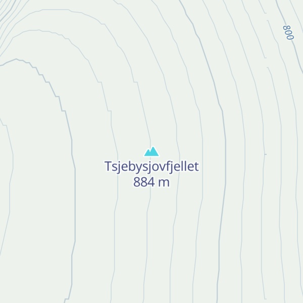 Map of Tsjebysjovfjellet