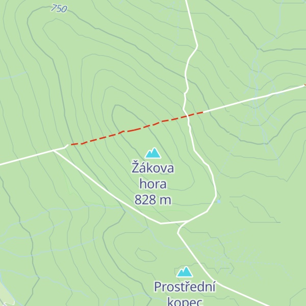 Map of Žákova hora