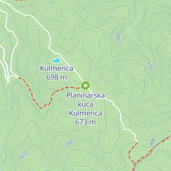 Map of Planinarska kuća Kulmerica