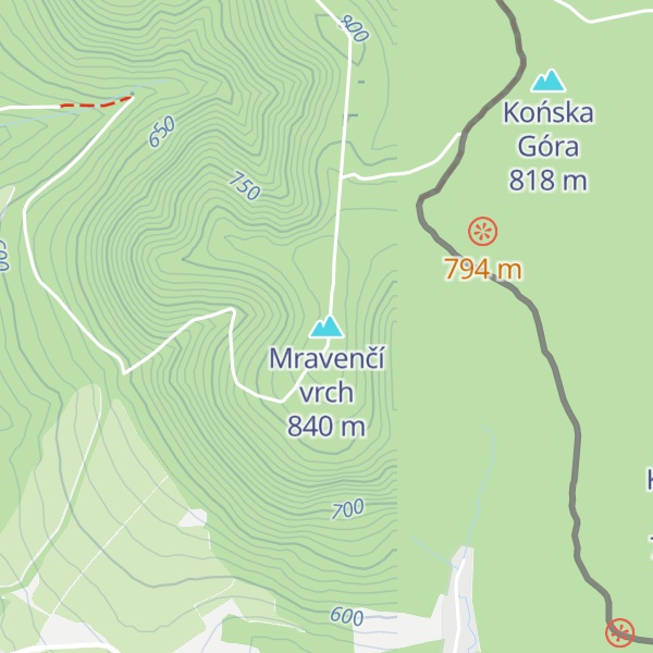 Map of Mravenčí vrch
