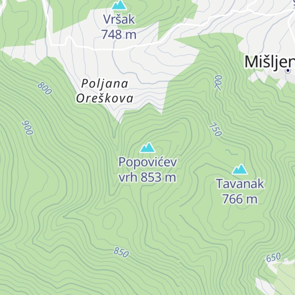 Map of Popovićev vrh