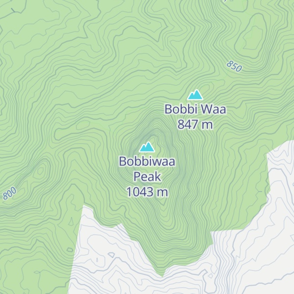 Map of Bobbiwaa Peak