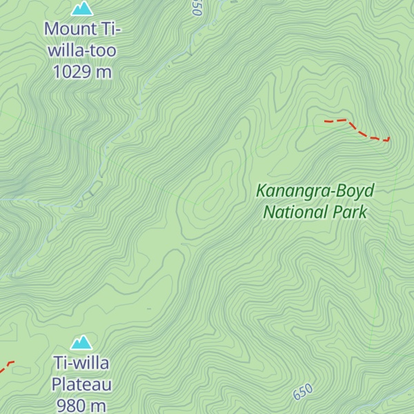 Map of Ti Willa Too Hill
