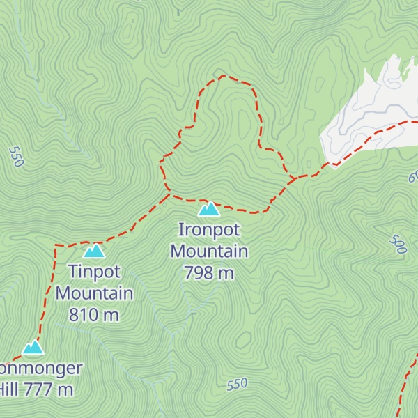 Map of Ironpot Mountain