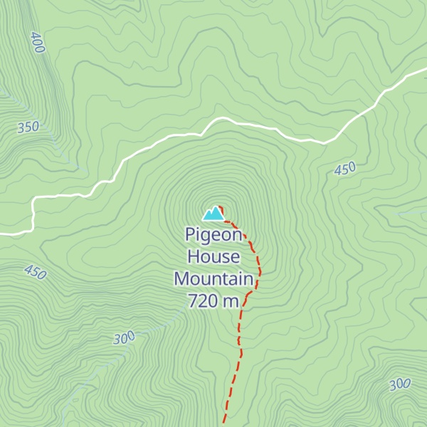 Map of Pigeon House Mountain