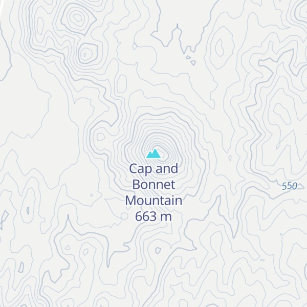 Map of Cap and Bonnet Mountain