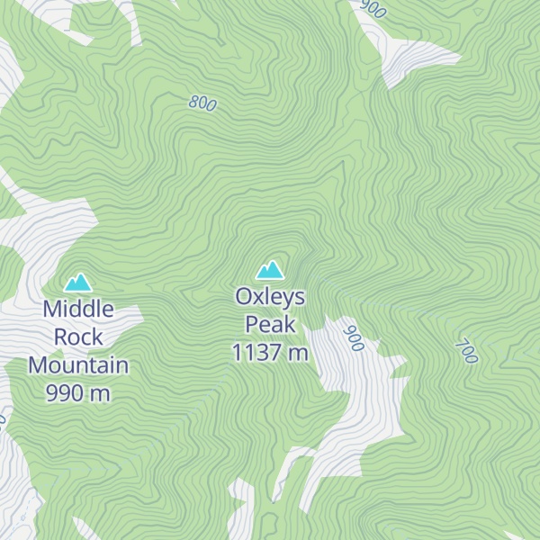 Map of Oxleys Peak