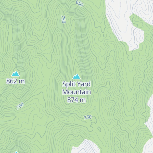 Map of Split Yard Mountain