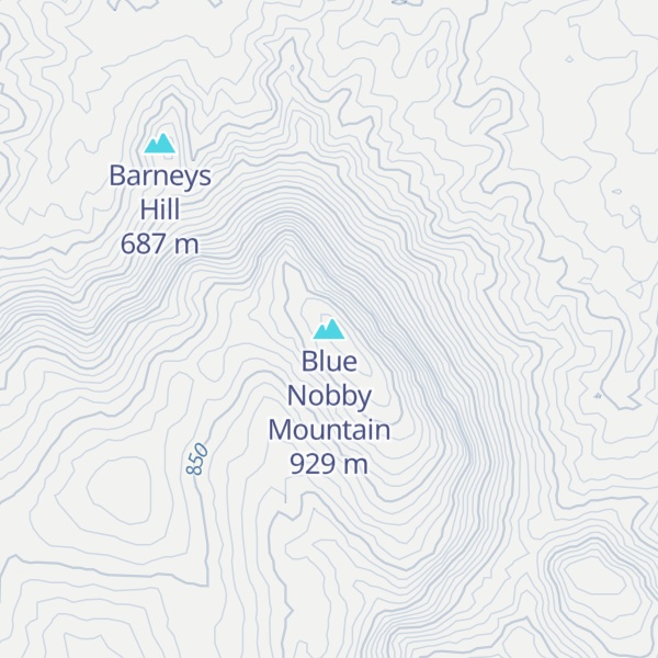 Map of Blue Nobby Mountain