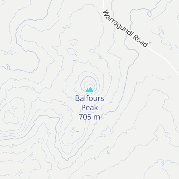 Map of Balfours Peak