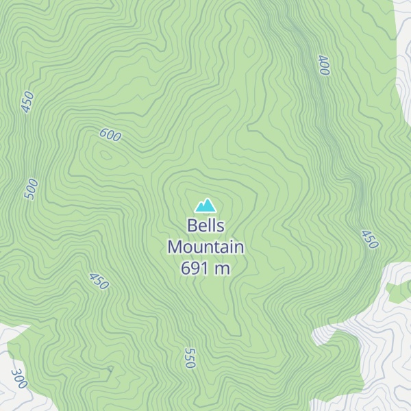 Map of Bells Mountain