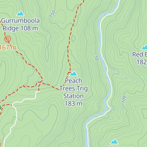 Map of Peach Trees Trig Station