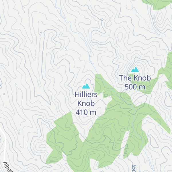 Map of Hilliers Knob