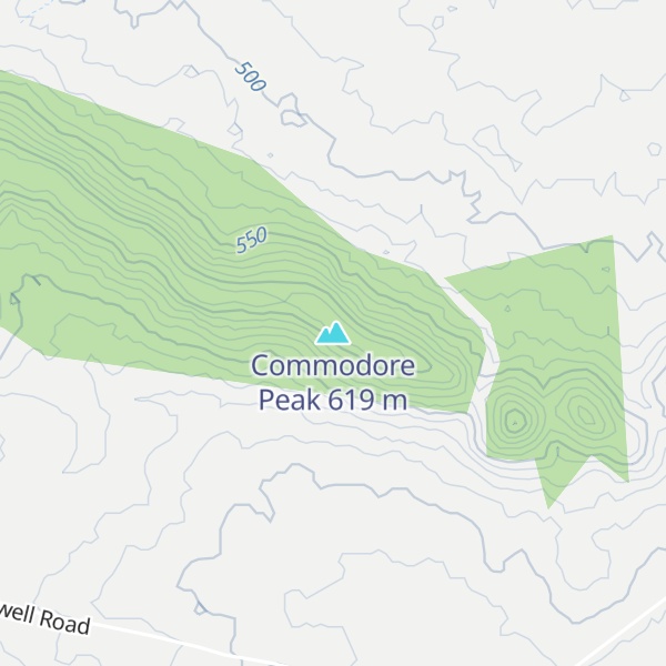 Map of Commodore Peak