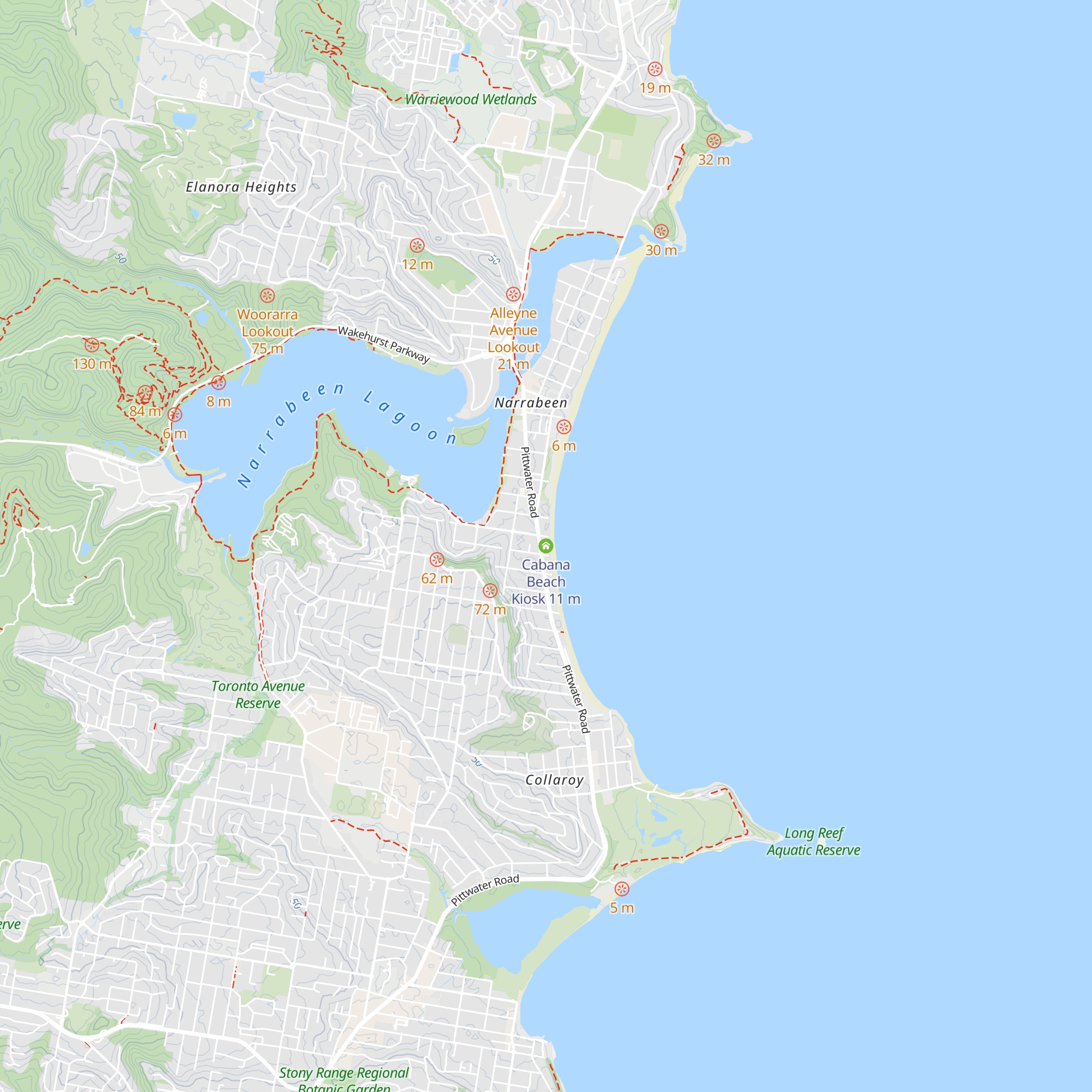 Cabana Beach Kiosk map