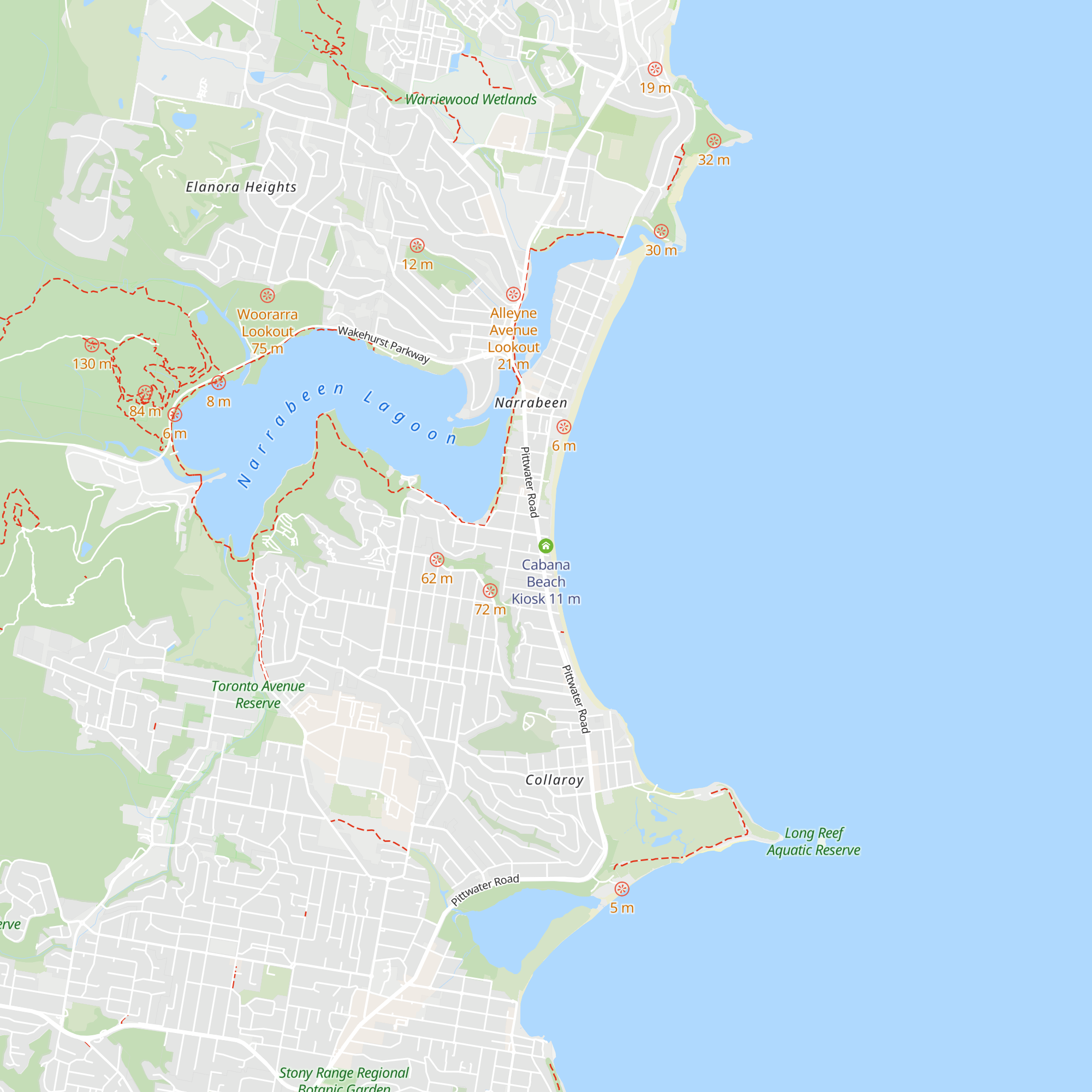 Cabana Beach Kiosk map