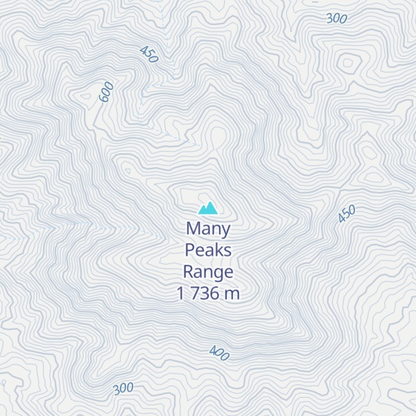 Map of Many Peaks Range 1