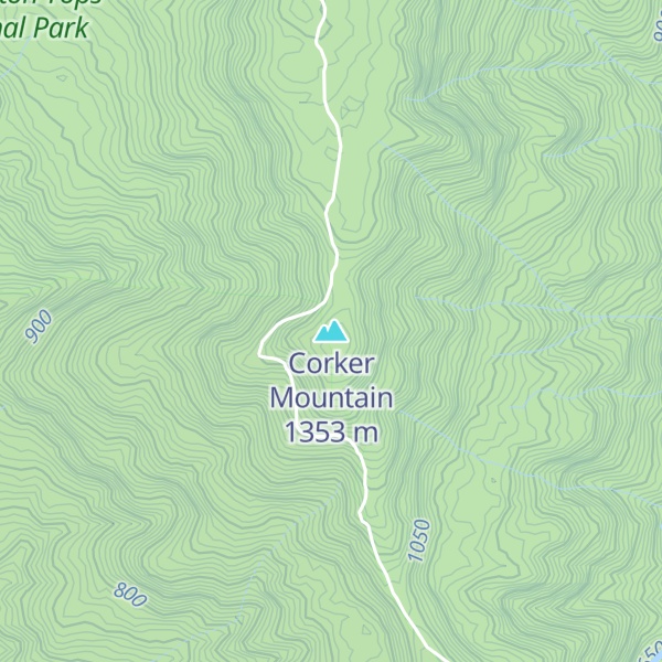 Map of Corker Mountain