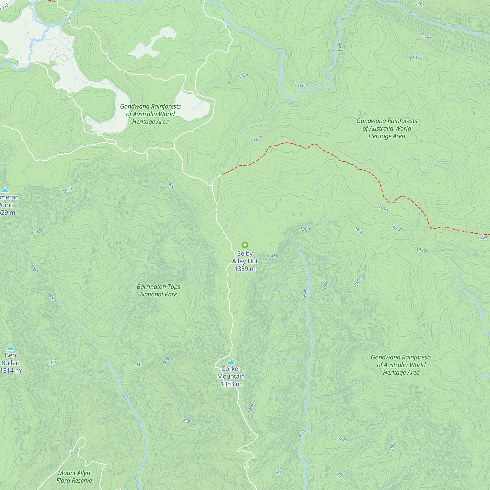 Selby Alley Hut map