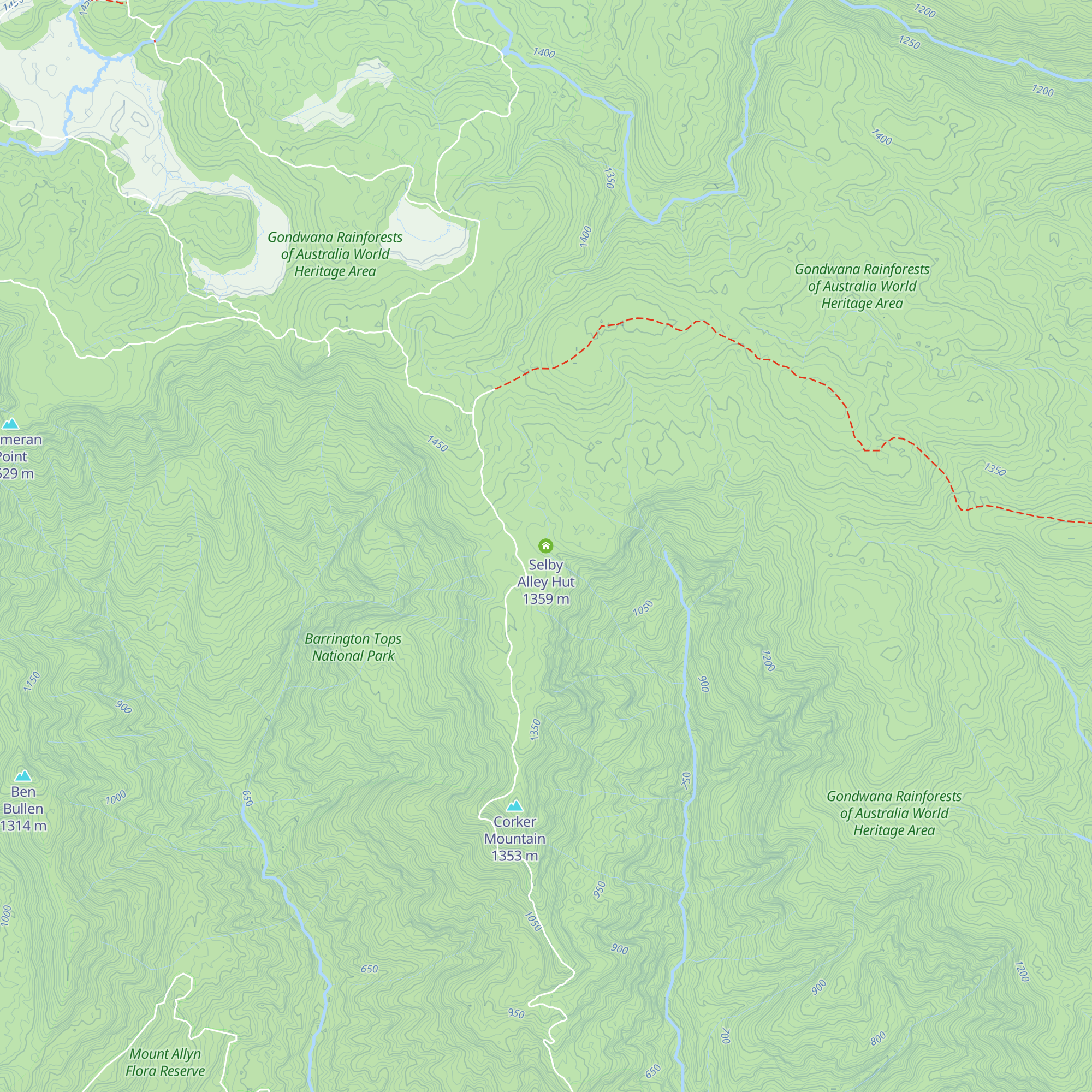 Selby Alley Hut map