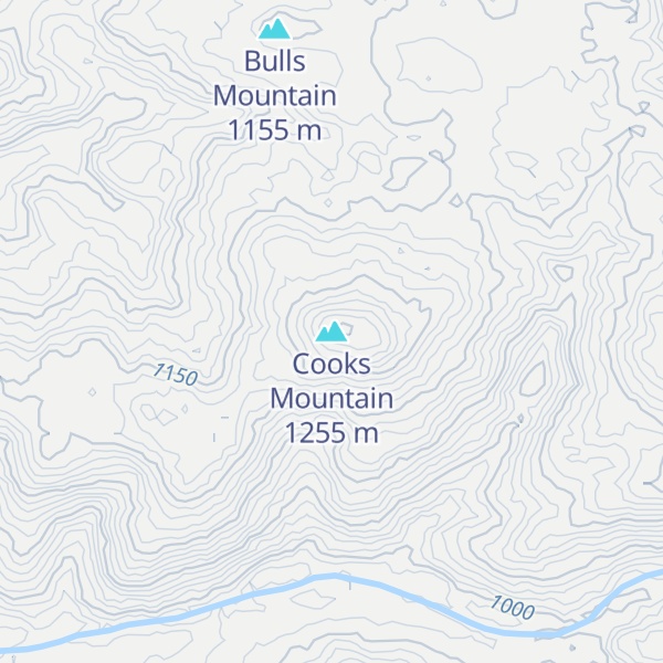 Map of Cooks Mountain