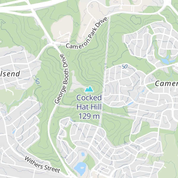 Map of Cocked Hat Hill