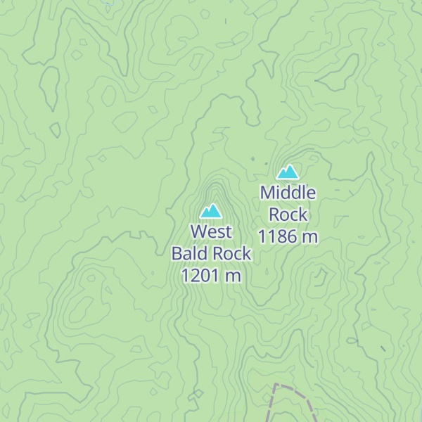 Map of West Bald Rock