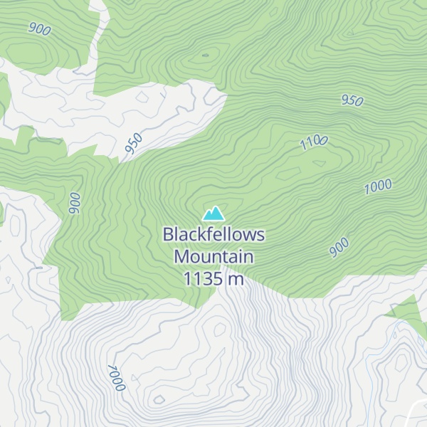 Map of Blackfellows Mountain