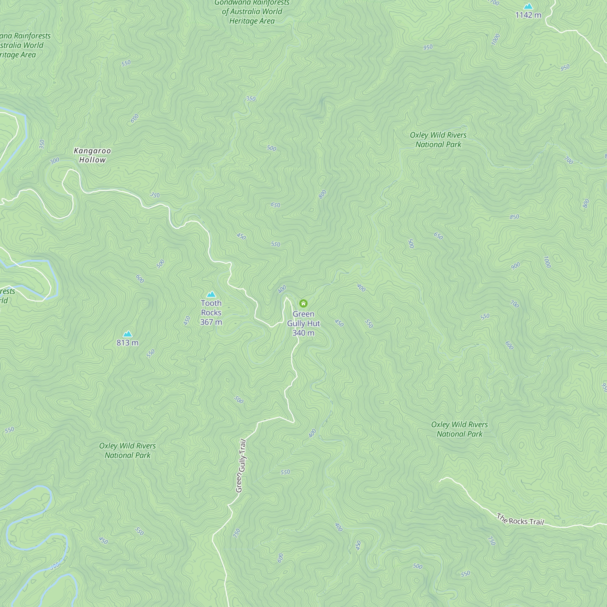 Green Gully Hut map