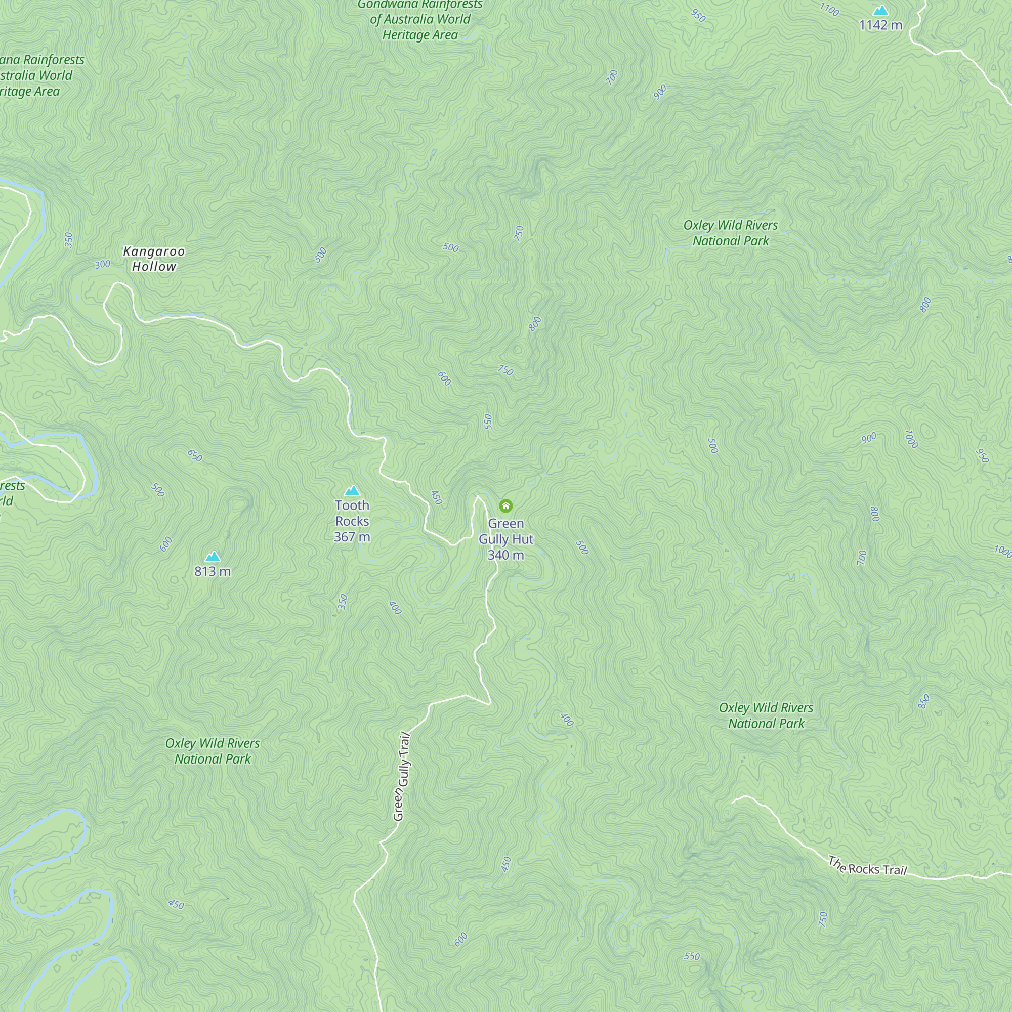 Green Gully Hut map