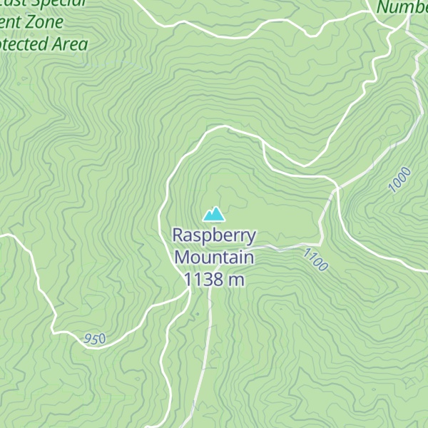 Map of Raspberry Mountain