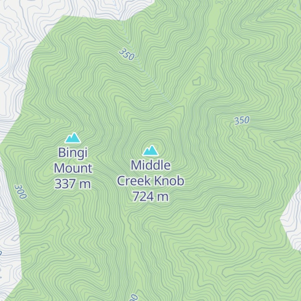 Map of Middle Creek Knob
