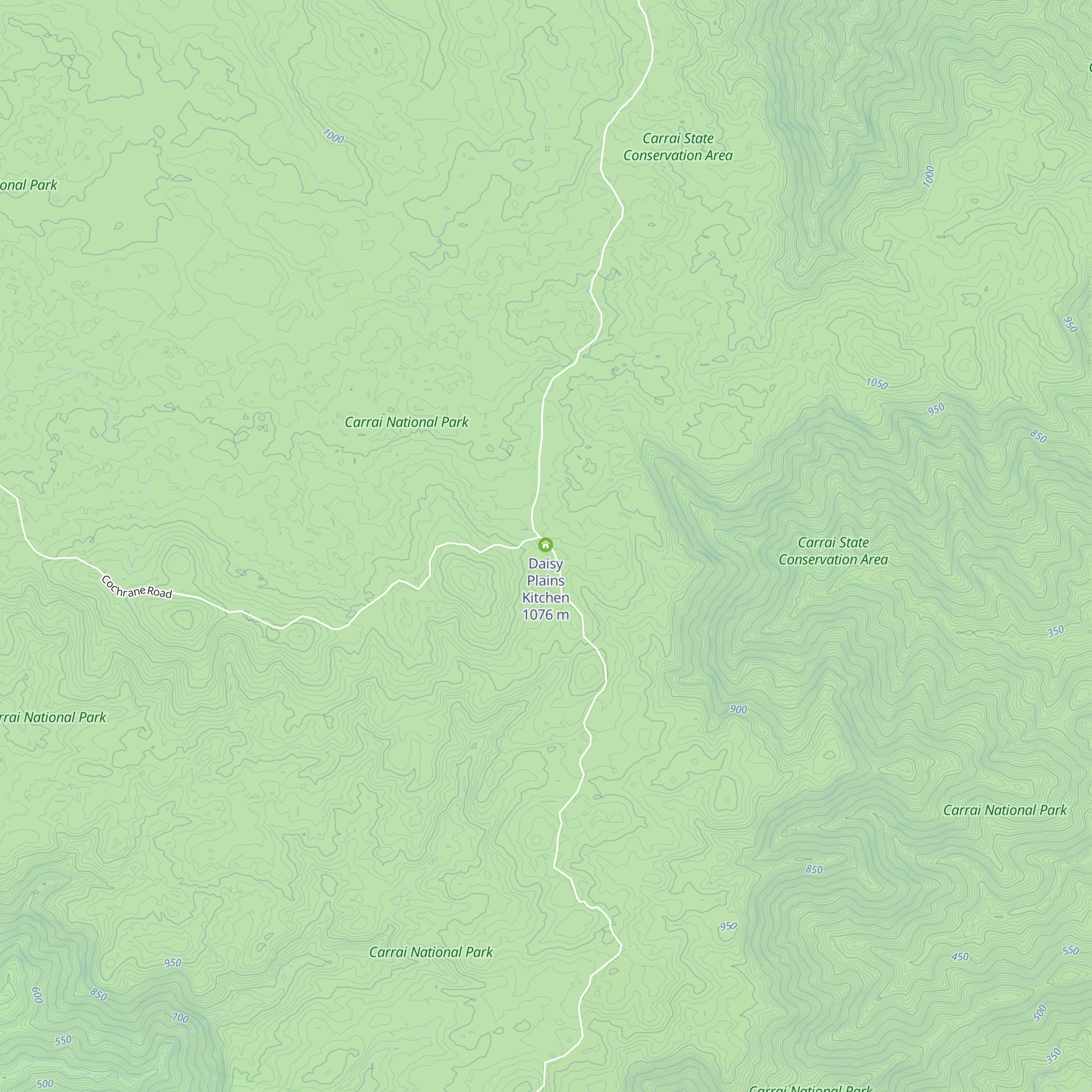 Daisy Plains Huts map