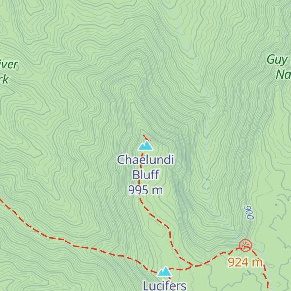 Map of Chaelundi Bluff