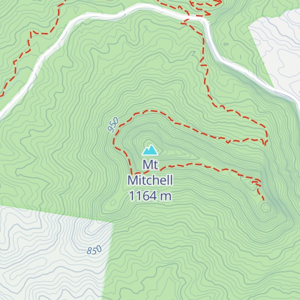 Map of Mt Mitchell