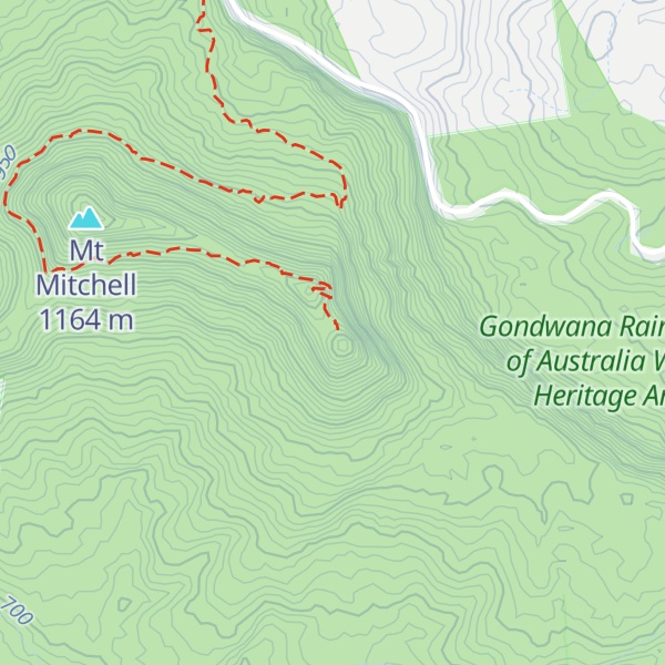 Map of Mount Mitchell